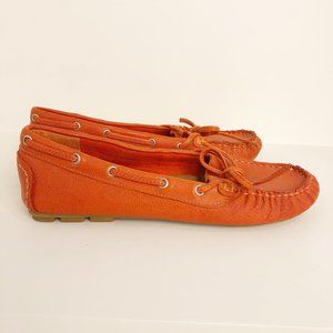 Lucky Brand Leather Orange Moccasins 9  Great color for Spring